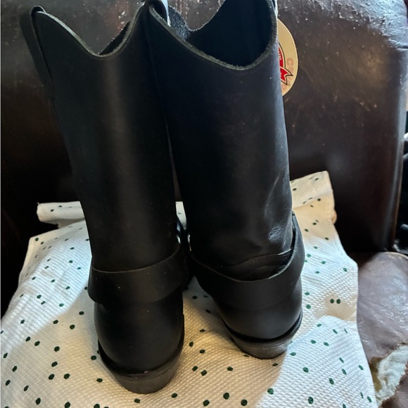 Black Leather Moto Boots by Canada's Boot Maker - Picture 4 of 6